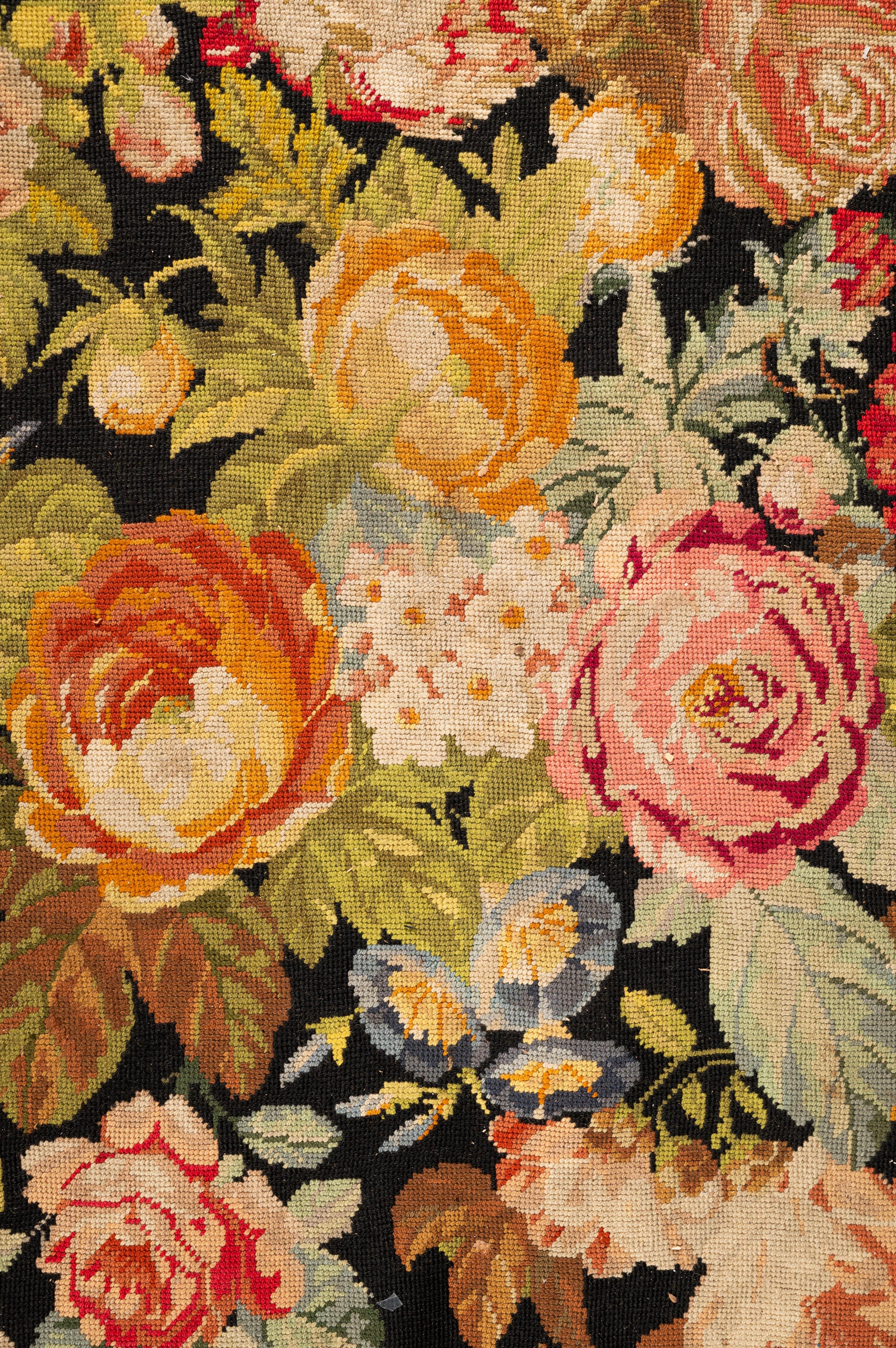 A Floral Needlepoint Rug
