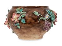 A French Barbotine Majolica Vase
