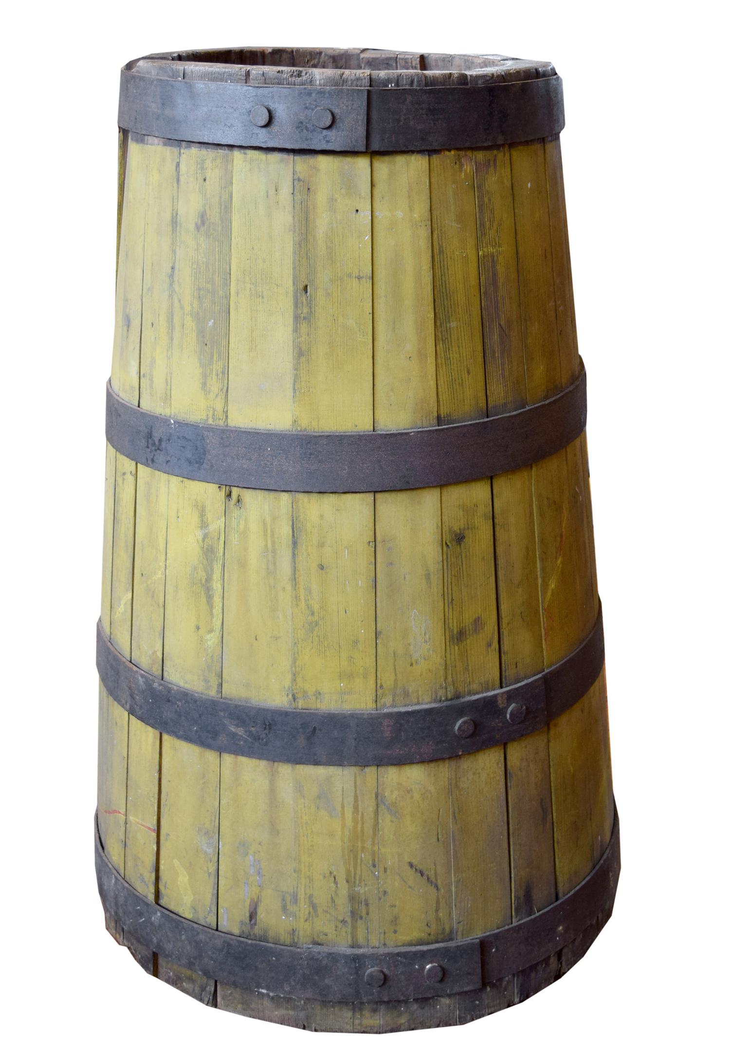 A Wood and Iron Graduated Barrel 28" W x 28" D x 44.5" H — United States, 19th Century