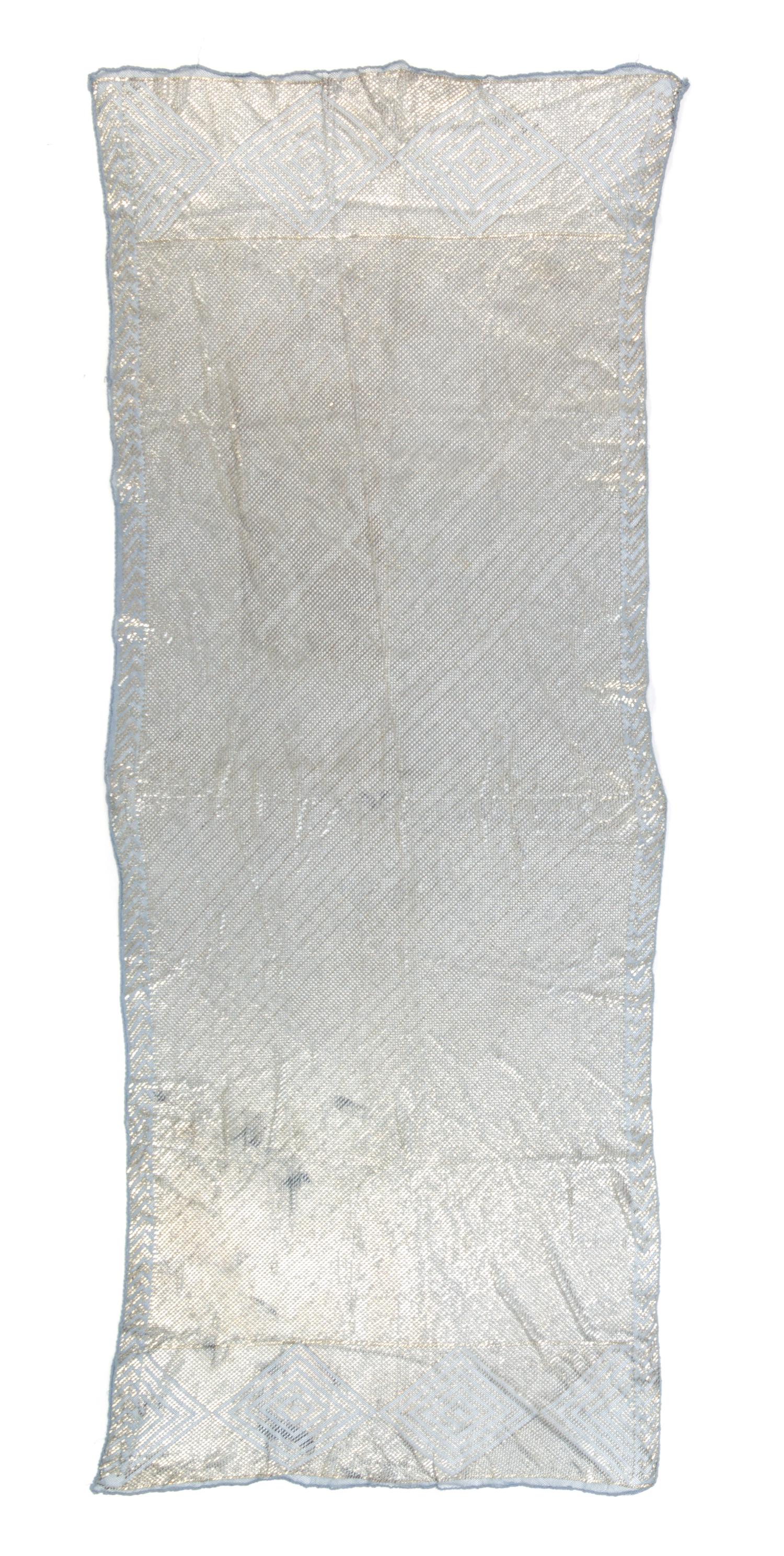 Three Egyptian Silver Decorated Assuit Scarves 57 x 89 inches.