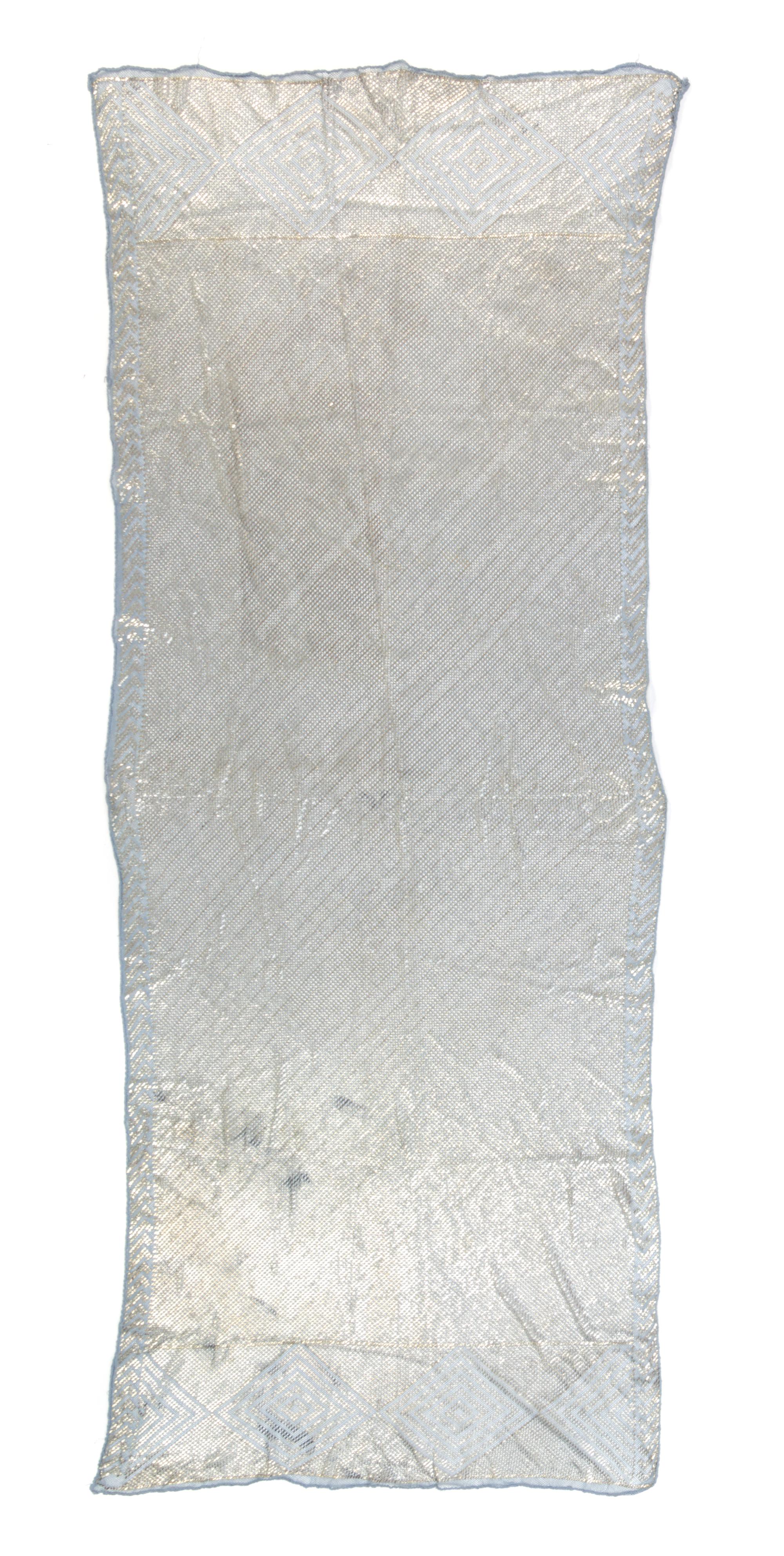 Three Egyptian Silver Decorated Assuit Scarves 57 x 89 inches.