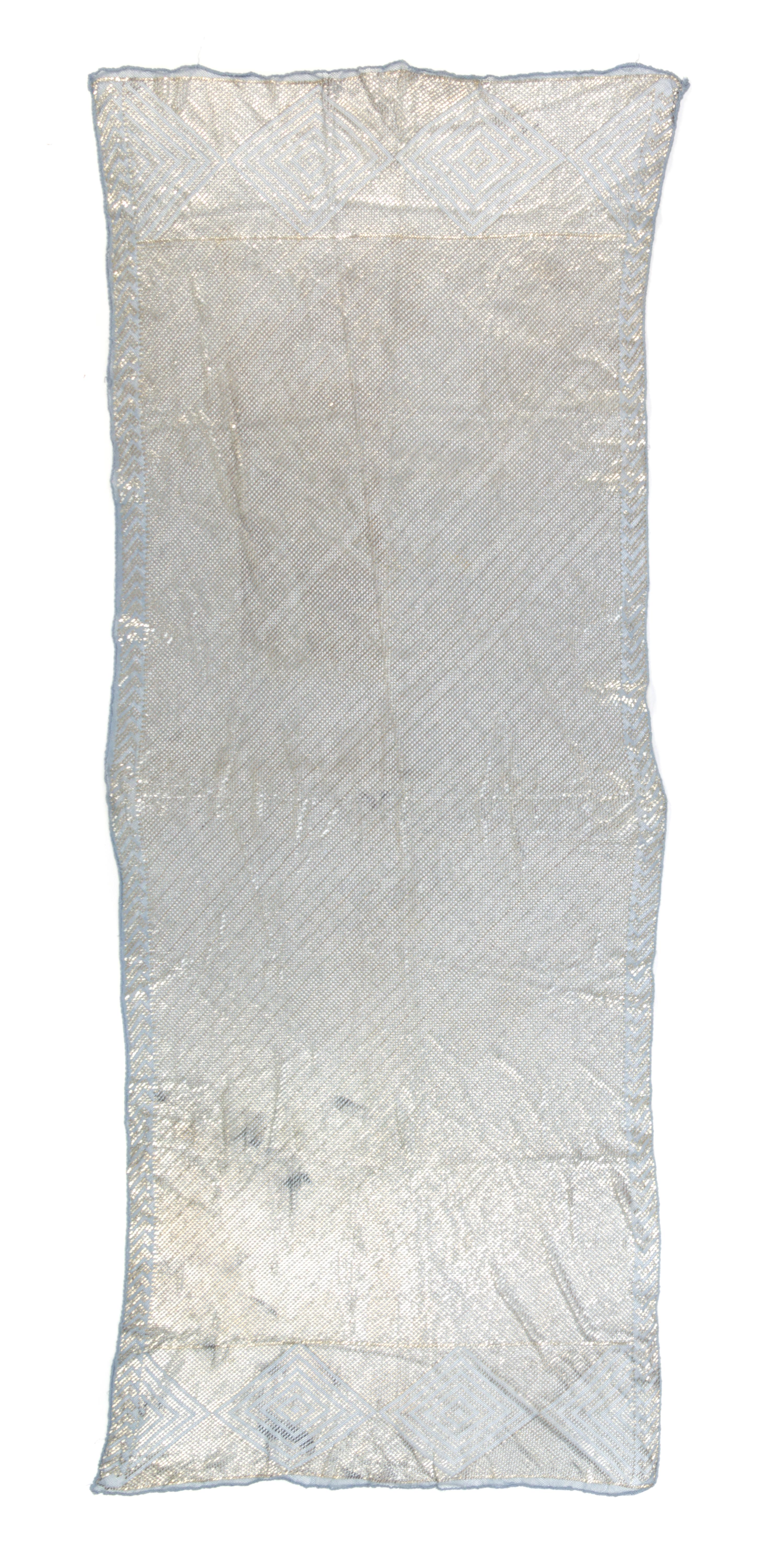 Three Egyptian Silver Decorated Assuit Scarves 57 x 89 inches.