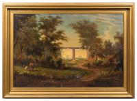 Louis Eugene Leroux, (French, 1833–1905), Traveling Man in Landscape with Ruins, 1849