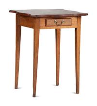 A Federal Cherrywood Serpentine Top One-Drawer Work Table
