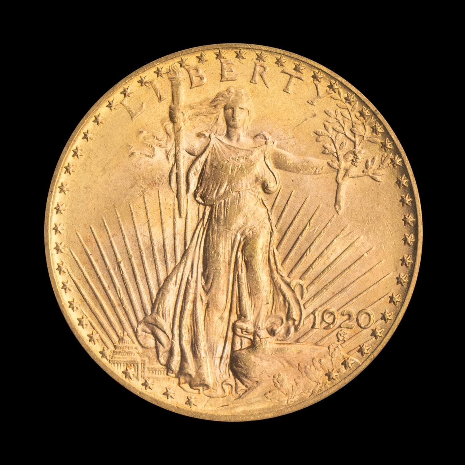 A United States 1920 St. Gaudens $20 Gold Coin