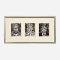 Abraham Walkowitz (Russian/American, 1878-1965) Untitled (Trio of Figures)