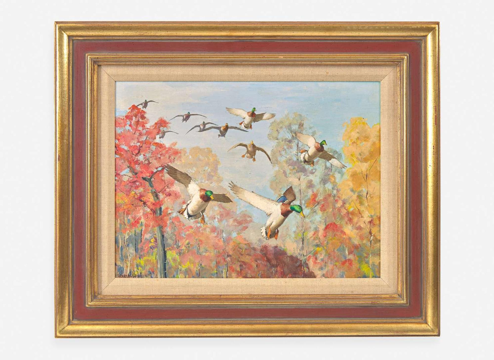 Richard Evett Bishop (American, 1887-1975) - Mallards in Flight