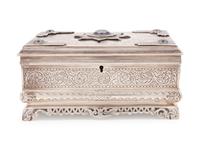 A Russian Enameled Silver Table Casket