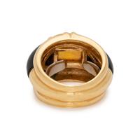 YELLOW GOLD, CITRINE AND ONYX RING