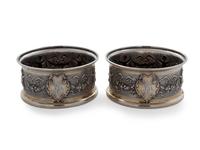 A Pair of German .800 Silver Wine Coaster — Koch & Bergfeld, Bremen, Early 20th Century