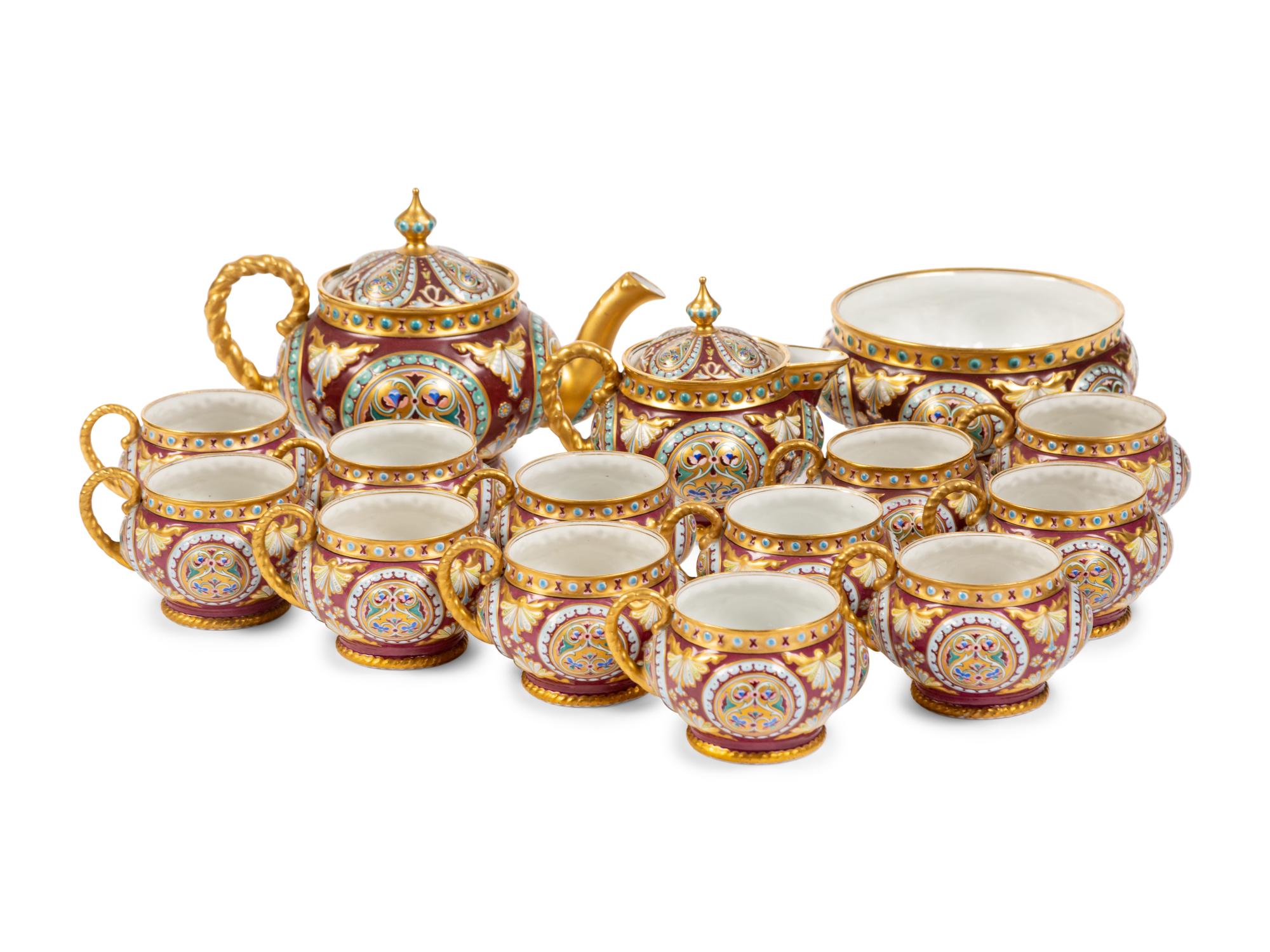 An Assembled Russian Porcelain Tea Set