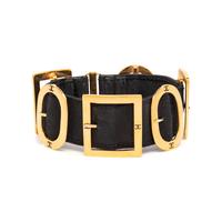 Chanel, Black Elastic & Gold-Tone Buckle Collar
