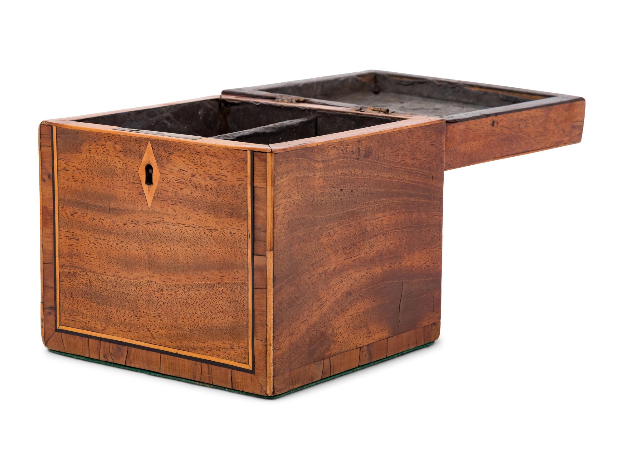 A George III Marquetry Tea Caddy