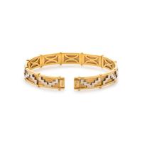 PLATINUM AND YELLOW GOLD CUFF BANGLE