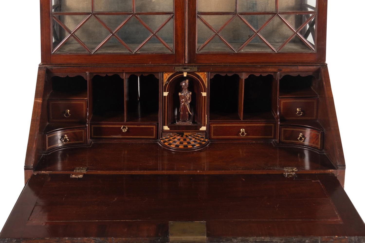 A George III Mahogany Bureau Bookcase
