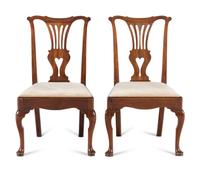 A Pair of George III Mahogany Side Chairs