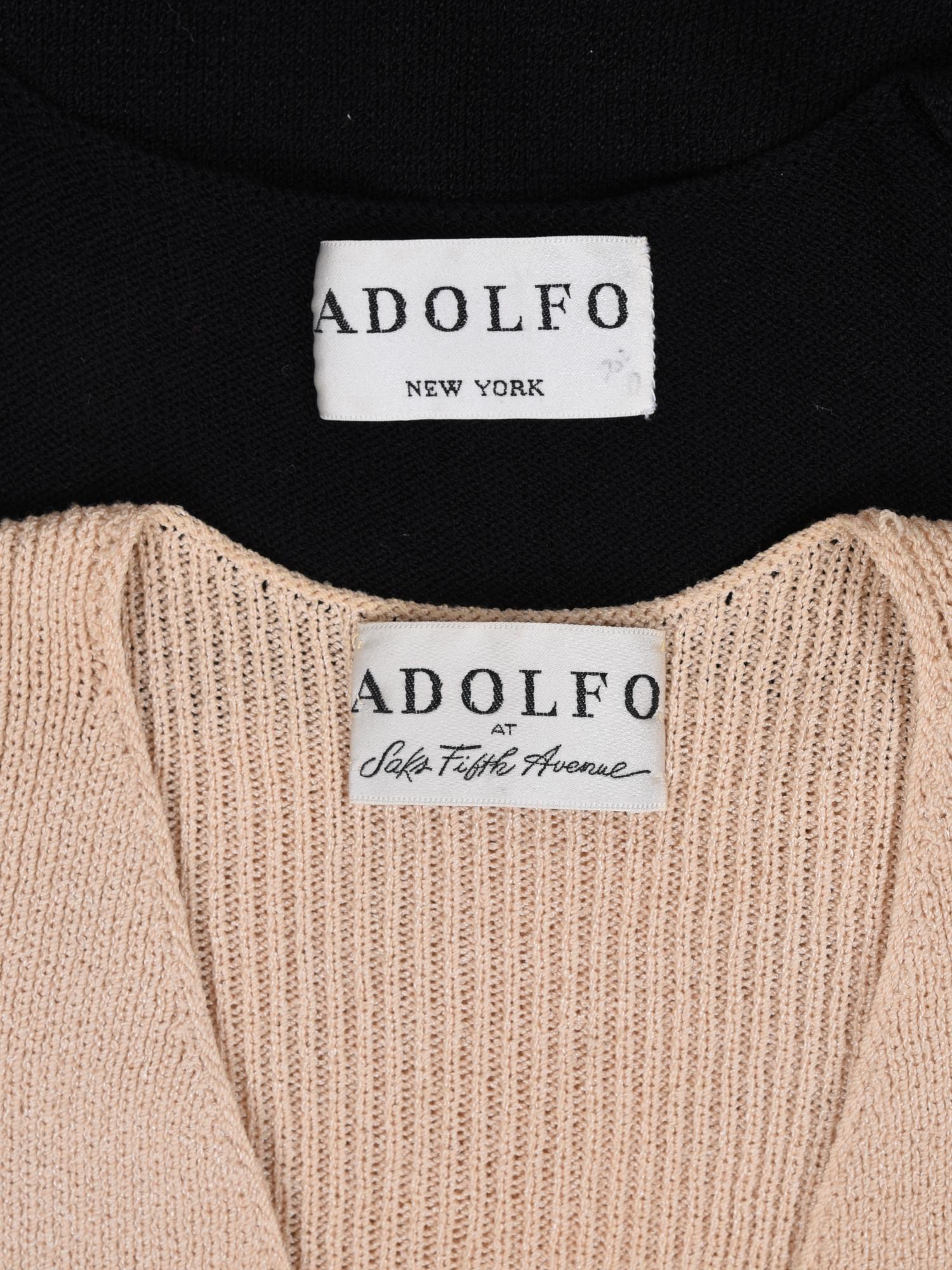 Two Adolfo Knit Dresses, 1970s