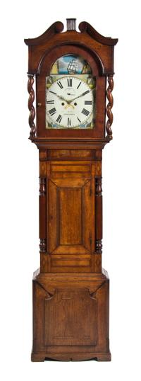 An English Oak Tall Case Clock, 19TH CENTURY, JOHN D JONES, PWLLHELI, Height 84 inches. — 19TH CENTURY, JOHN D JONES, PWLLHELI,