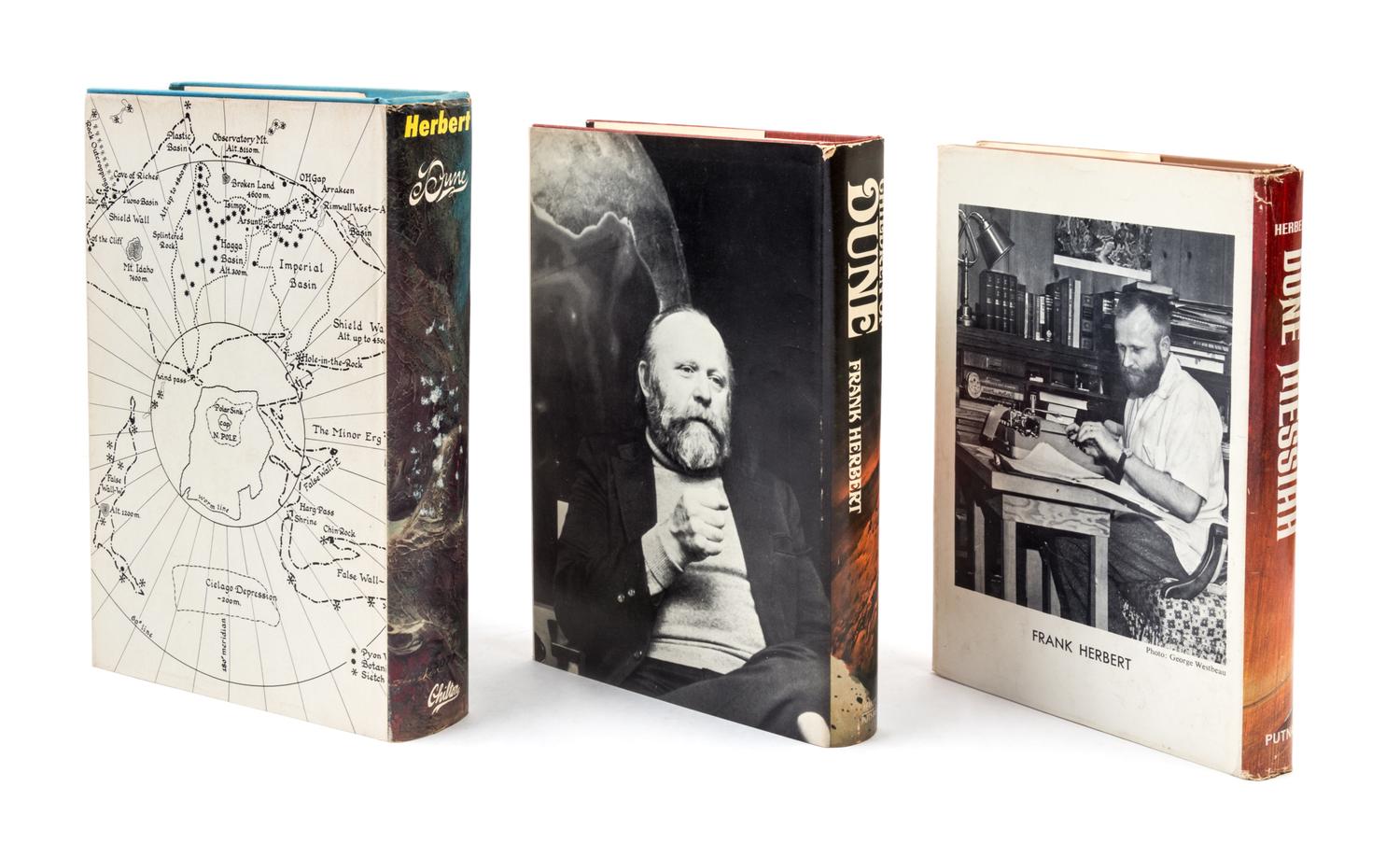 HERBERT, FRANK. The Dune Trilogy [Dune, Dune Messiah, Children of Dune]. First editions. New York, 1965, 69, 75