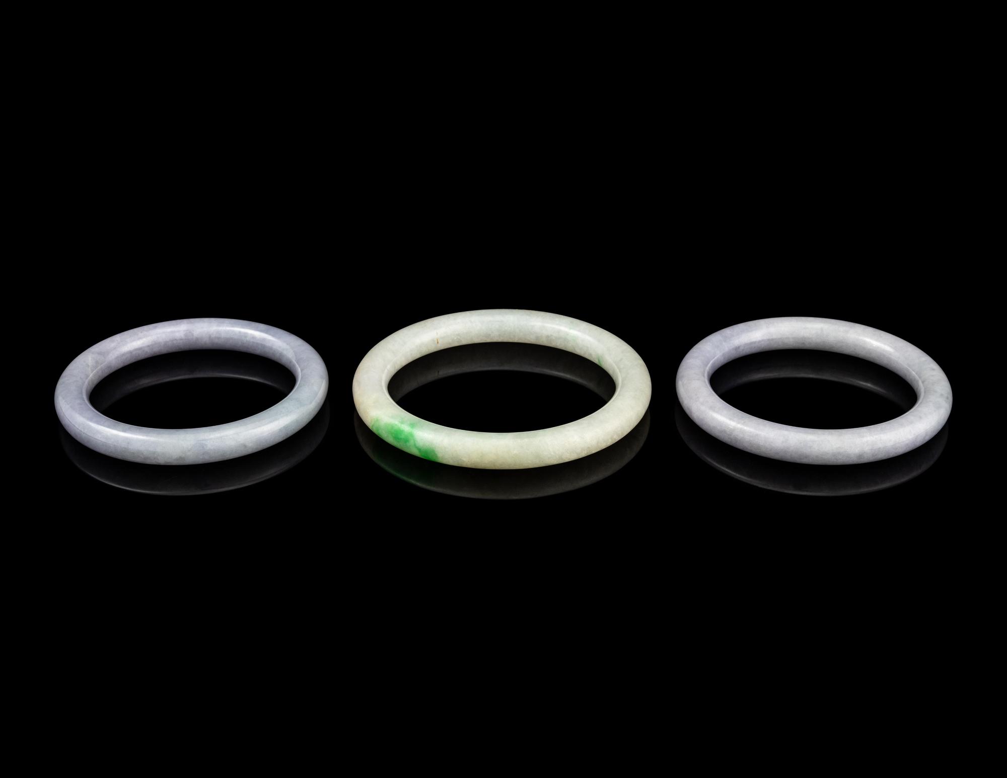 Three Chinese Jadeite Bangles