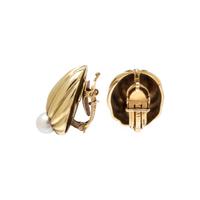 TIFFANY & CO., YELLOW GOLD AND CULTURED PEARL EARCLIPS