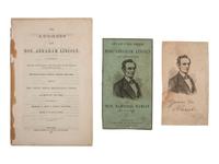 [LINCOLN, Abraham (1809-1865)"The Cooper Union Speech"]. New York: George F. Nesbitt & Co., 1860.