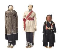 Northeastern and Northern Plains Corn Husk and Wood Dolls