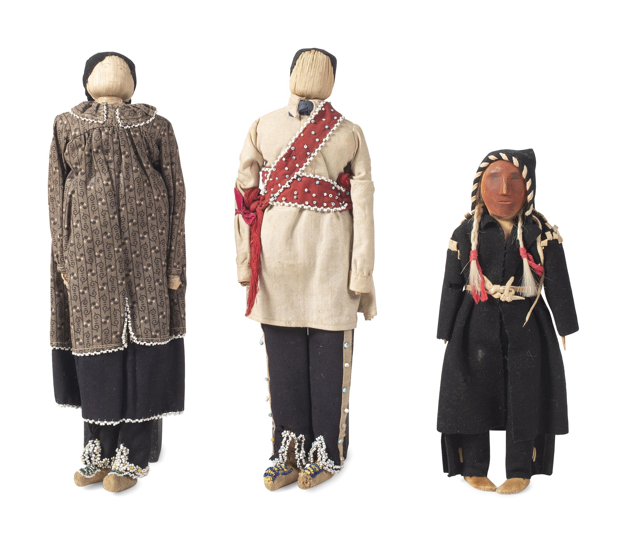 Northeastern and Northern Plains Corn Husk and Wood Dolls