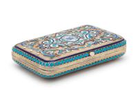 A Russian Silver-Gilt and Enameled Cigarette Case