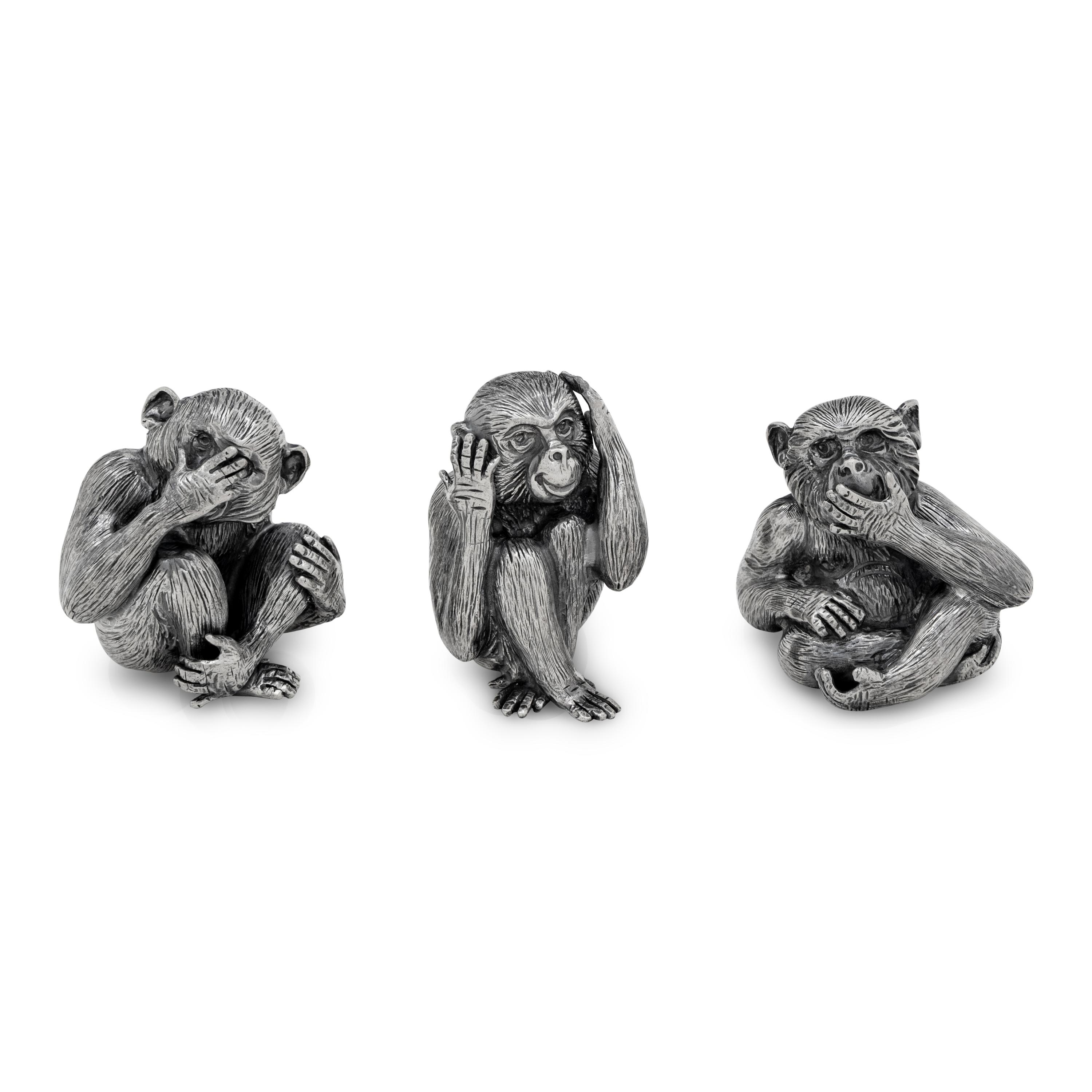 A Set of Three Buccellati Wise Monkey Figures