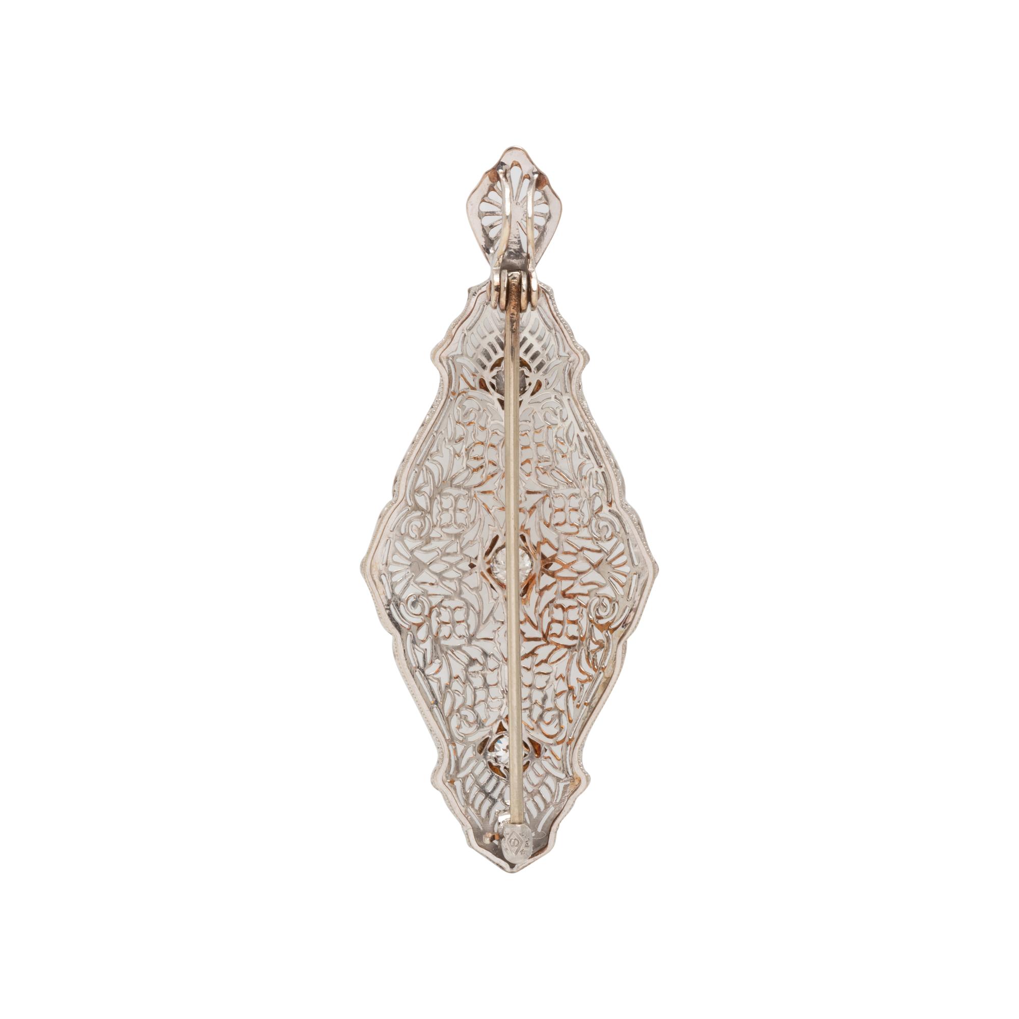 PLATINUM AND DIAMOND PENDANT/BROOCH