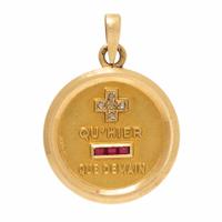 Augis, French, Yellow Gold, Ruby, and Diamond 'Plus Qu'Hier' Pendant
