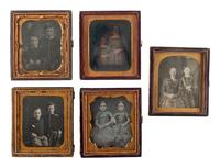 [EARLY PHOTOGRAPHY]. A group of 10 daguerreotypes of pairs of children and young adults, including: