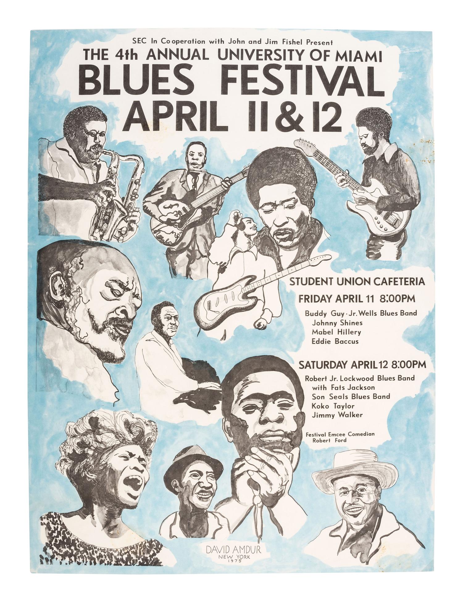 [AFRICAN AMERICANA - MUSIC]. A group of 5 posters promoting blues acts and festivals, incl. Ann Arbor 1970 Blues Festival.