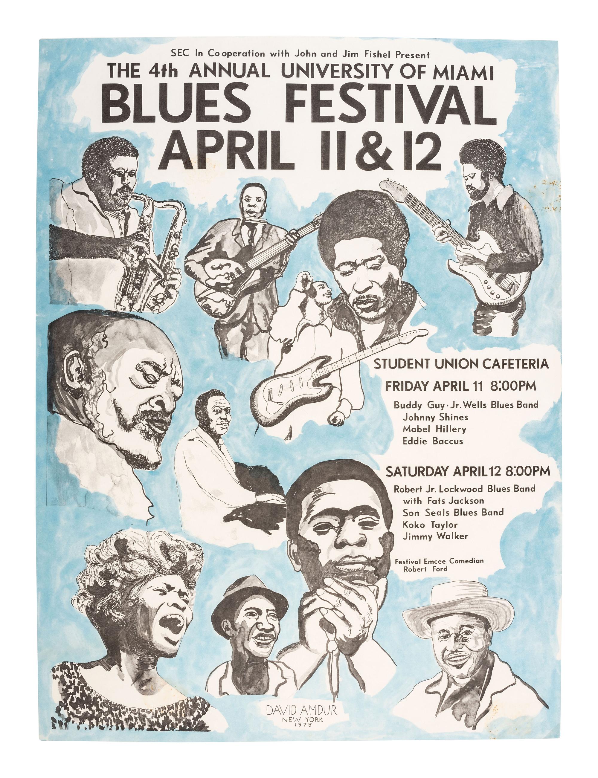 [AFRICAN AMERICANA - MUSIC]. A group of 5 posters promoting blues acts and festivals, incl. Ann Arbor 1970 Blues Festival.