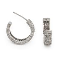 White Gold and Diamond Hoop Earrings