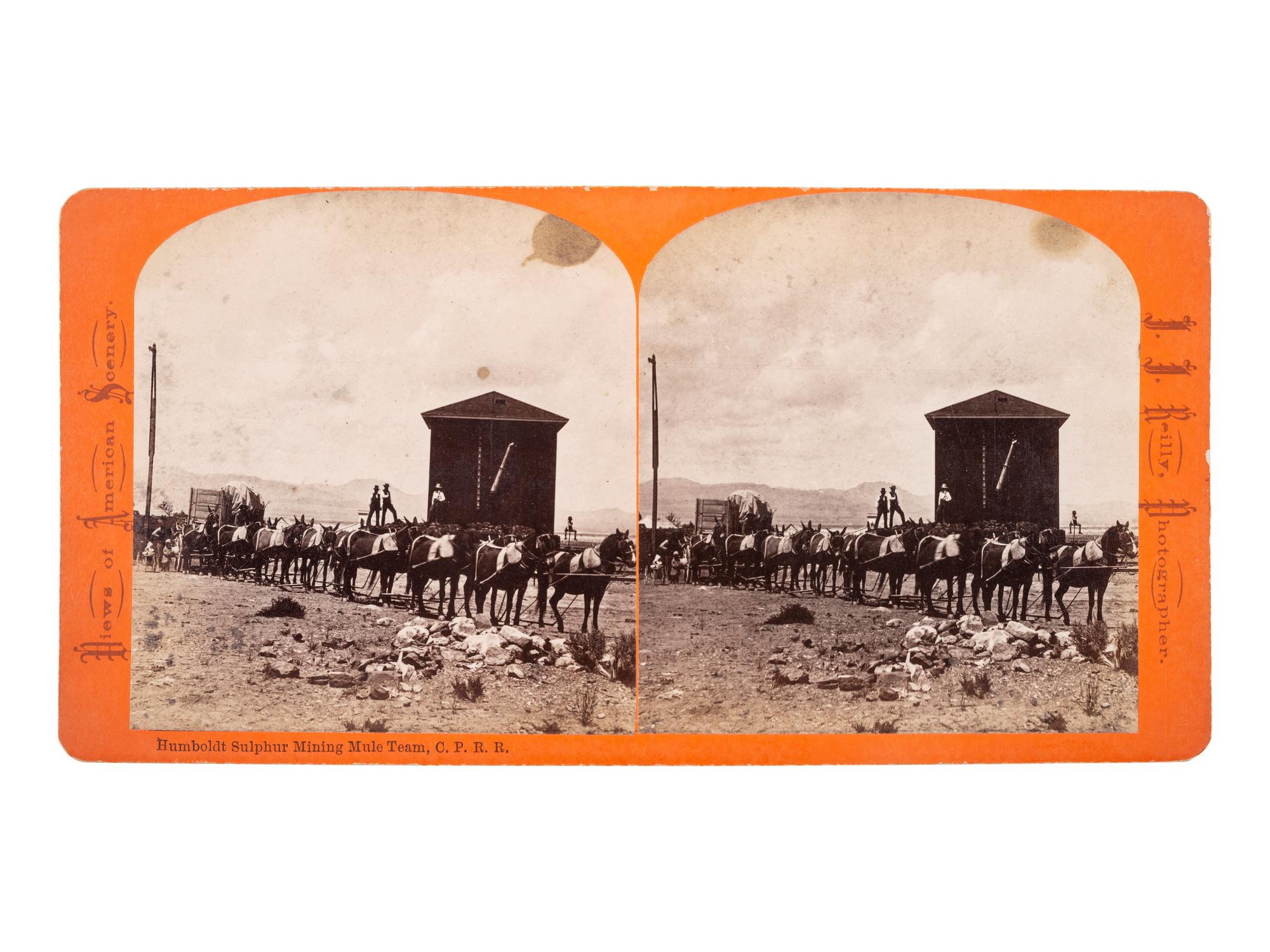 [WESTERN AMERICANA]. REILLY, J.J. (1838-1894), photographer. Humboldt Sulphur Mining Mule Team, CPRR
