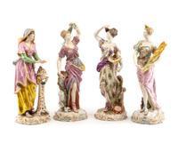 A Set of Four French Porcelain Allegorical Figures Height of tallest 14 1/4 inches. — CHOISY-LE-ROI, 19TH CENTURY