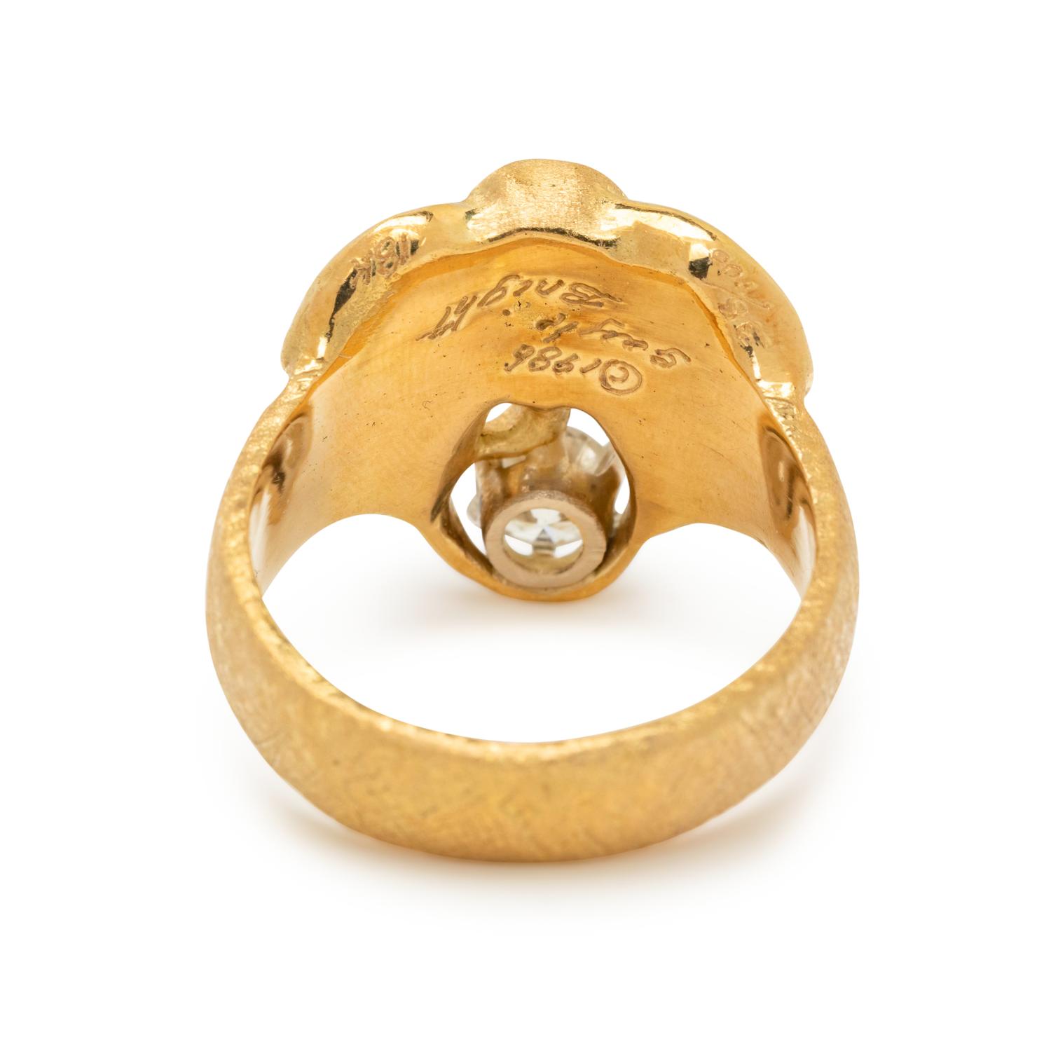 YELLOW GOLD AND DIAMOND ELEPHANT RING