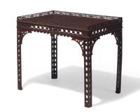 A George III fret-carved mahogany silver table, circa 1760
