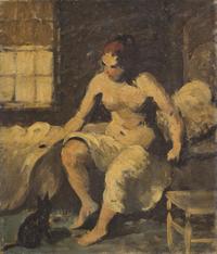 Nude Woman and Cat