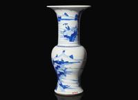 A Chinese blue and white Phoenix-tail vase, Kangxi period 青花鳳尾尊 清康熙