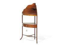A Late Federal Banded Mahogany Corner Washstand