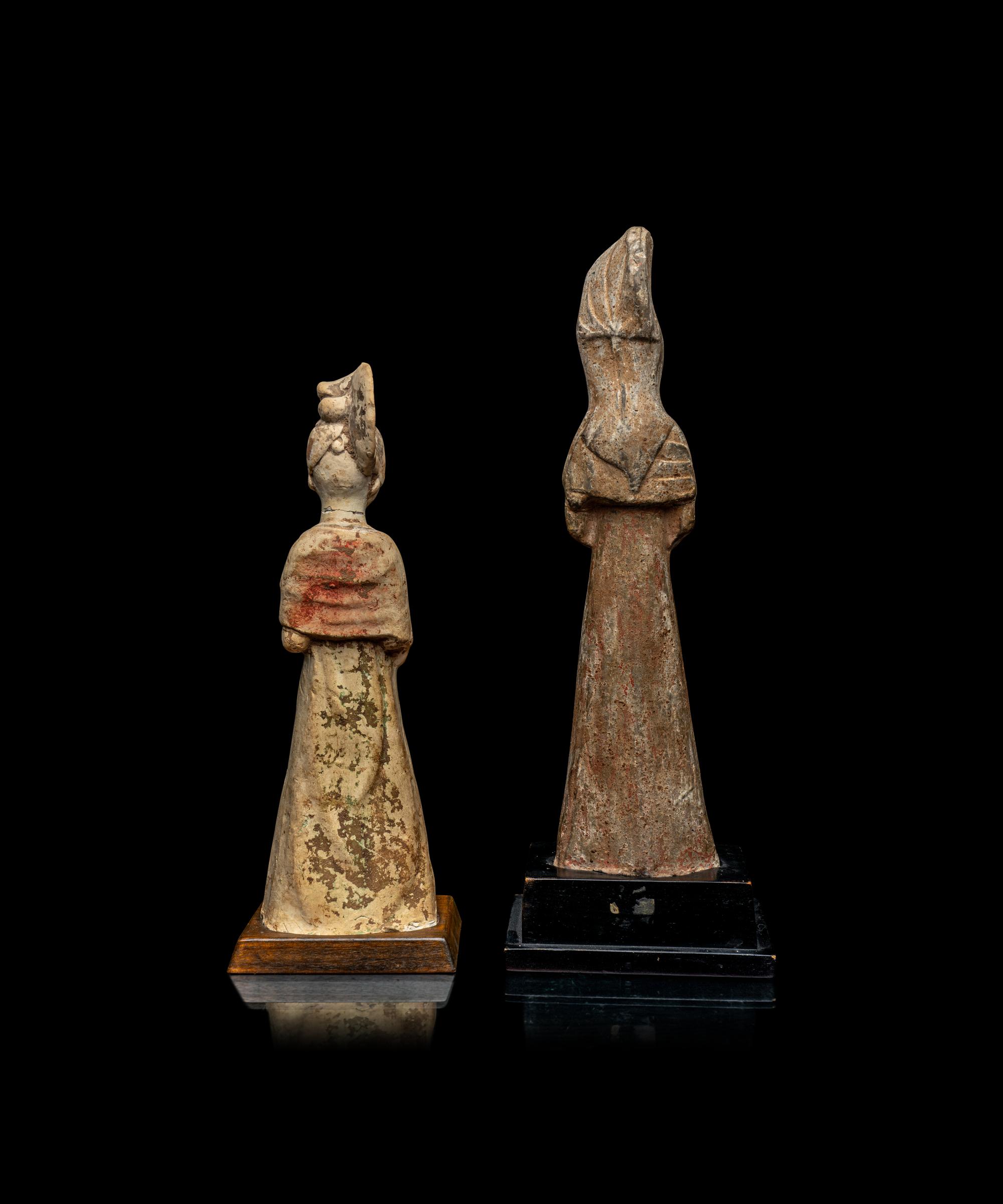 Two Chinese Pottery Court Ladies