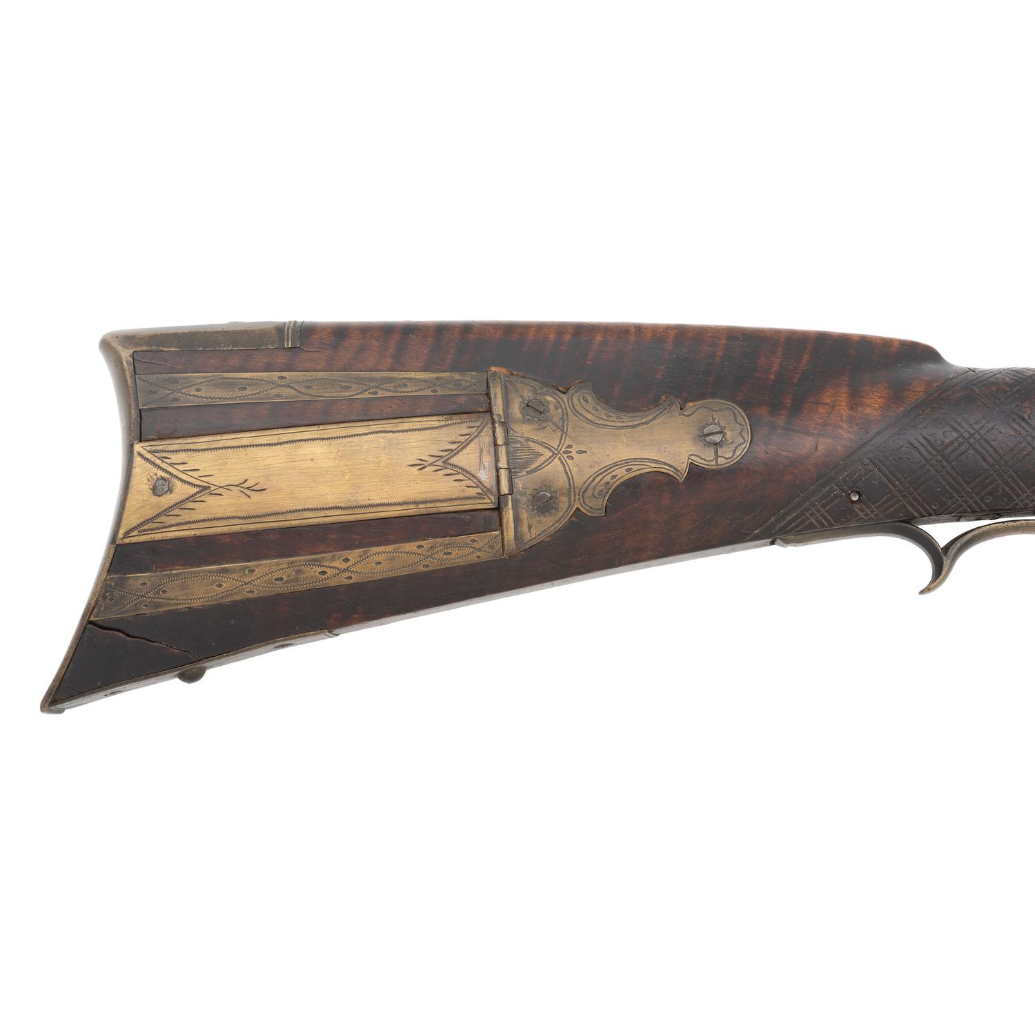 Full Stock Flintlock Rifle Signed H Gibbs