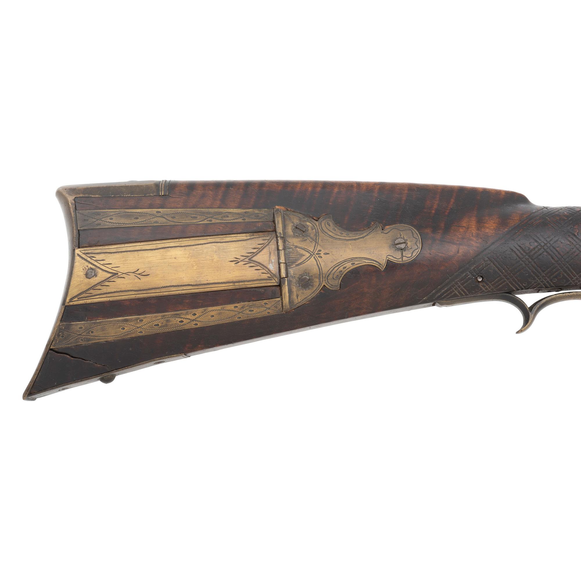Full Stock Flintlock Rifle Signed H Gibbs
