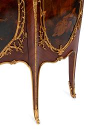 A Louis XV Style Gilt Bronze Mounted Vernis Martin Marble-Top Cabinet