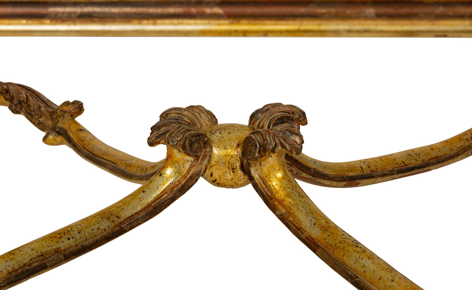 A Rococo Style Silver-Gilt Glass Top Coffee Table with Silver-Gilt Patina — 20TH CENTURY