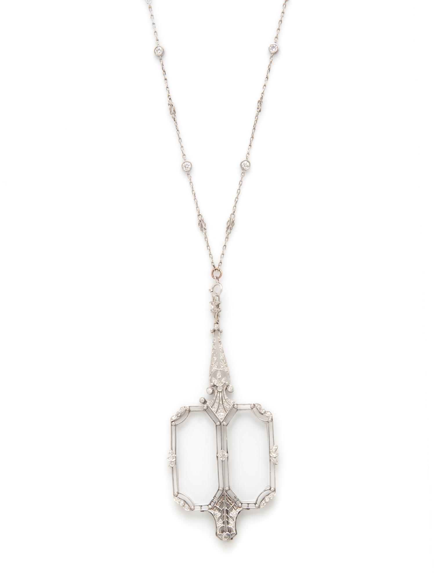 PLATINUM AND DIAMOND LORGNETTE