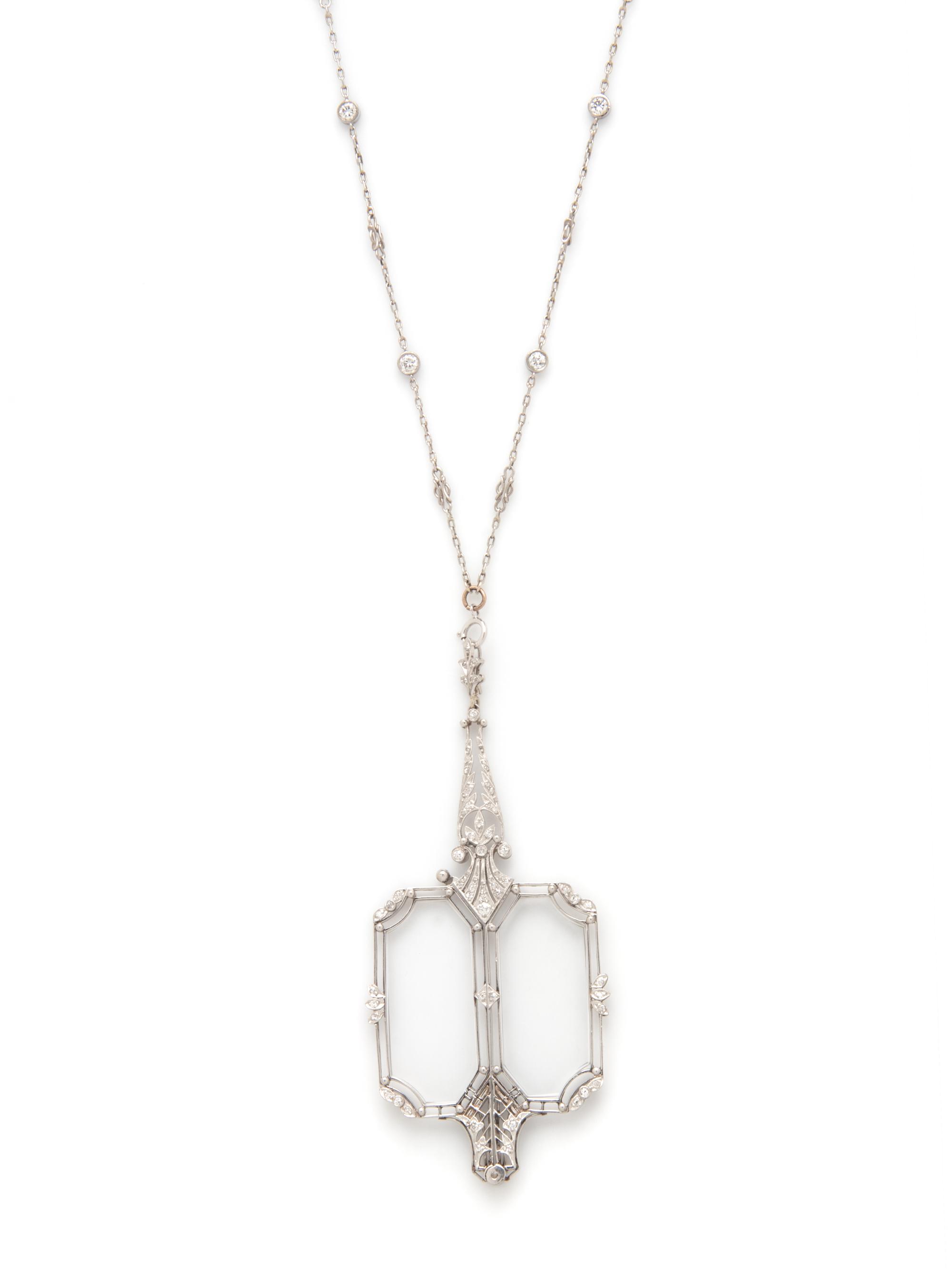 PLATINUM AND DIAMOND LORGNETTE